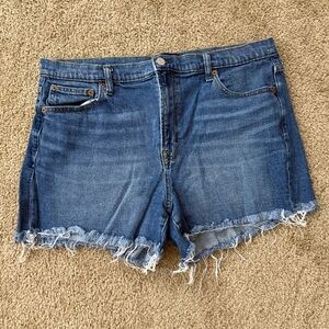 GAP Blue Frayed Jean Shorts